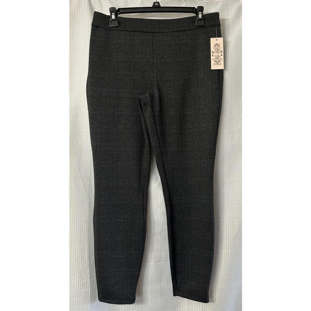 NWT Nanette Lepore Womens Black/Gray Pull On Casual Skinny Pants Size Medium